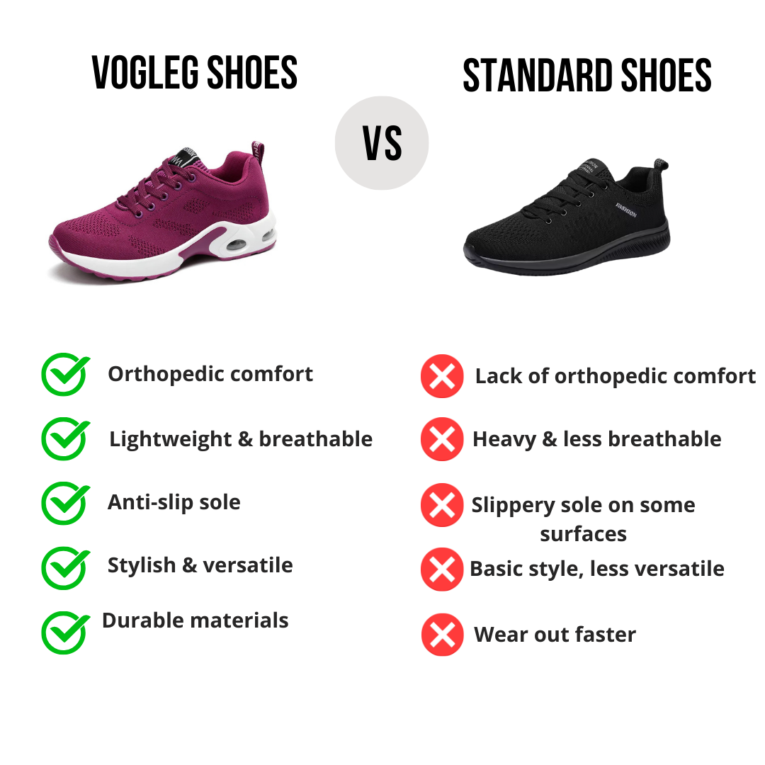 VogLeg-Baskets ultra confort avec semelle orthopédique